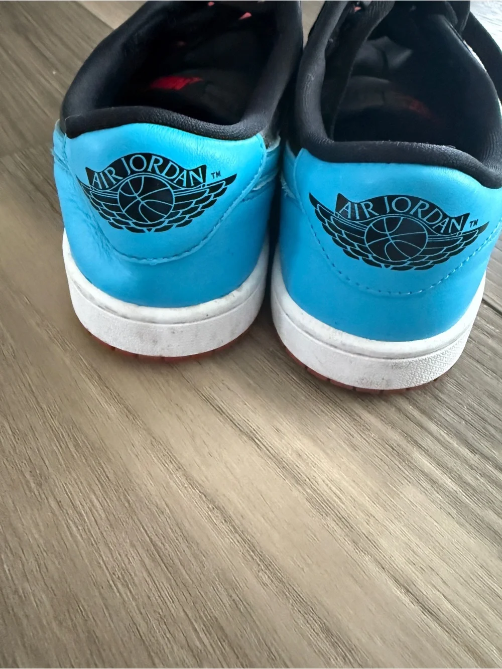 Nike Women’s Air Jordan Low-Top Sneakers in Red, Black & Blue-size 9.5